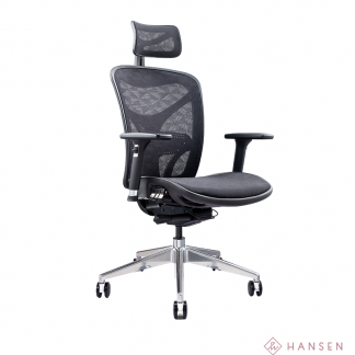 Hansen Plus scaun de birou cu multiple reglaje, tetiera si suport lombar.