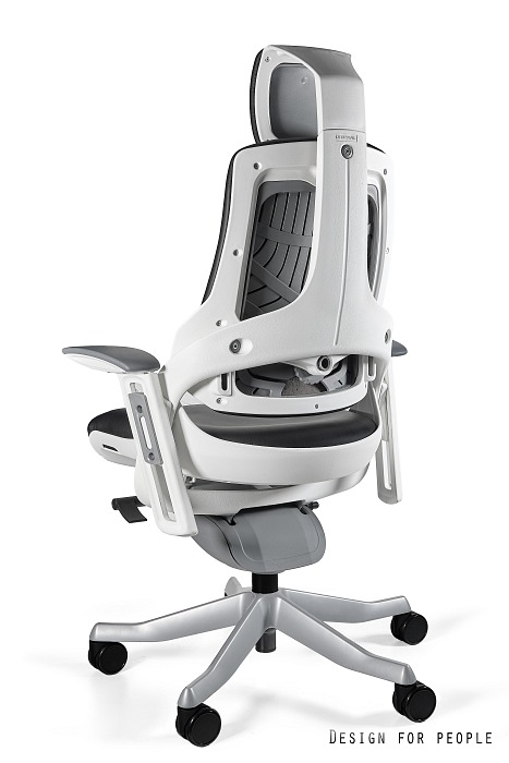 Scaun ergonomic Wau rama alba piele spate