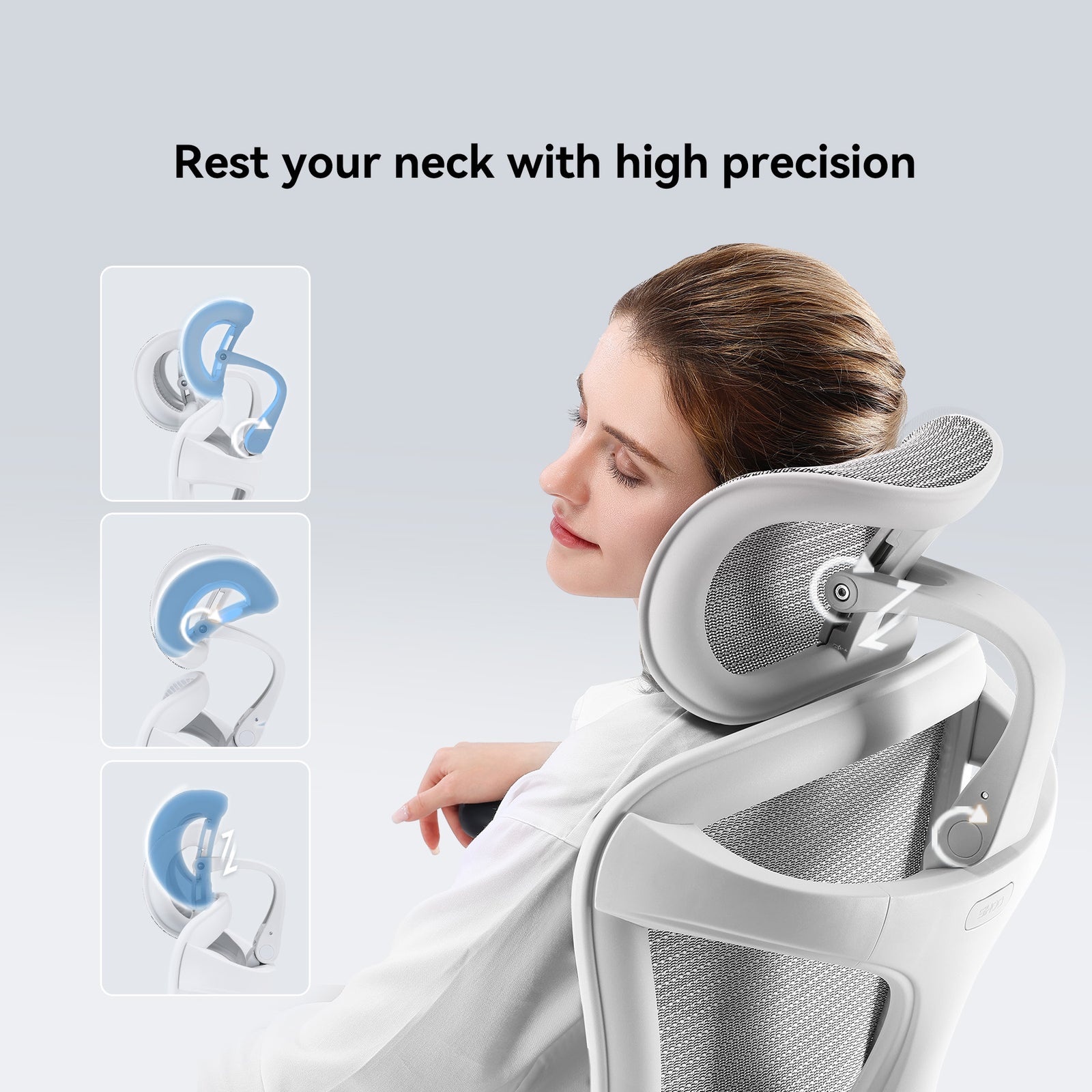 Sihoo Doro C300 scaun ergonomic cu suport picioare alb fata