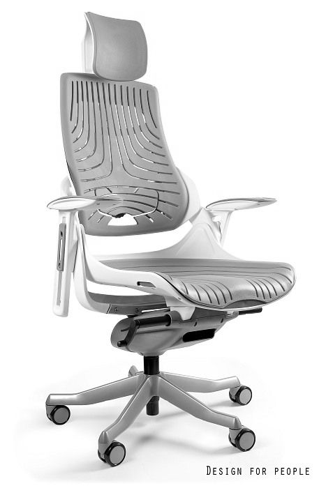 Scaun ergonomic Wau Alb / Elastomer Gri (TPE-8)